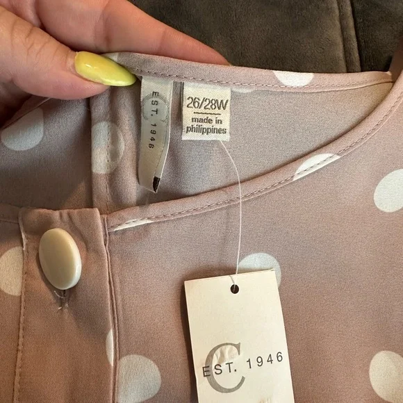 Cato Est. 1946 Women’s Polka Dot Top Blouse Size 26/28 NWT - Picture 6 of 9